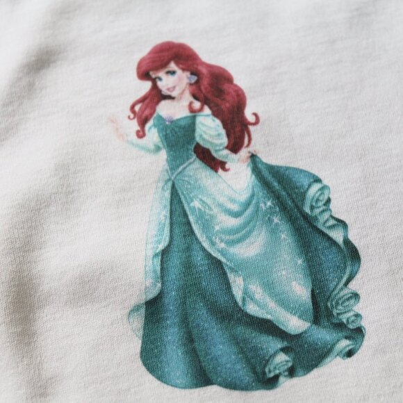 Onesie Disney Ariel Little Mermaid baby girl long sleeve 100% cotton white new - Picture 7 of 13